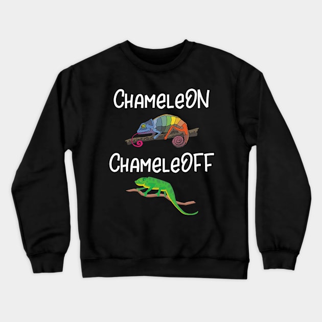 Chameleon Chameleoff Crewneck Sweatshirt by LucyMacDesigns